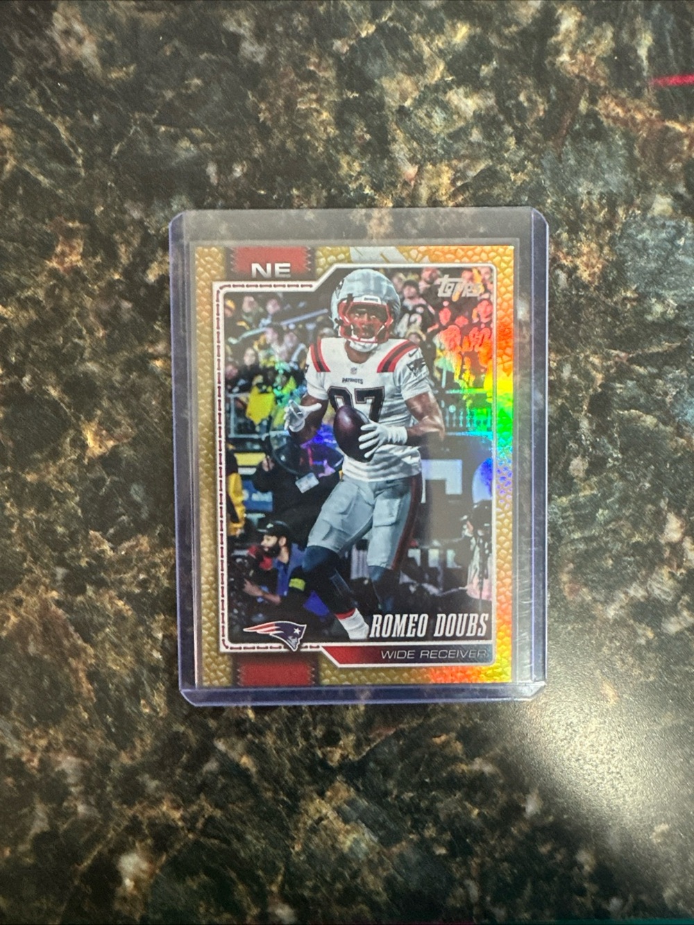 Topps Refractor #’d 7/50 Romeo Doubs New England Patriots Football card